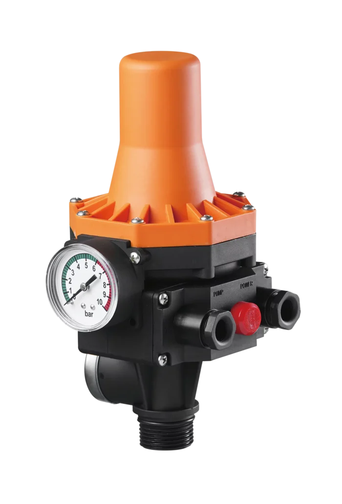 Waterproof Adjustable Water Pump Pressure Controller Automatic Electronic Pressure Switch with Gauge Yellow