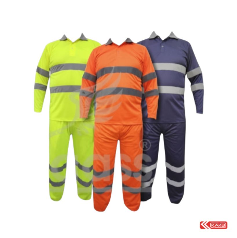 Reflective Full Sleeve Polo Shirt and Pant Set