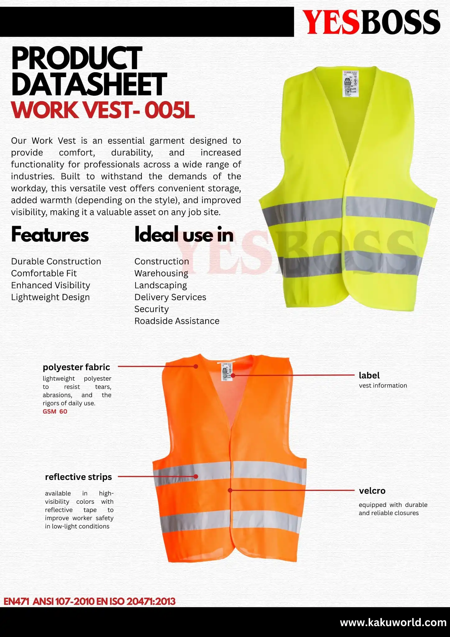 Safety Vest 005l-60gsm