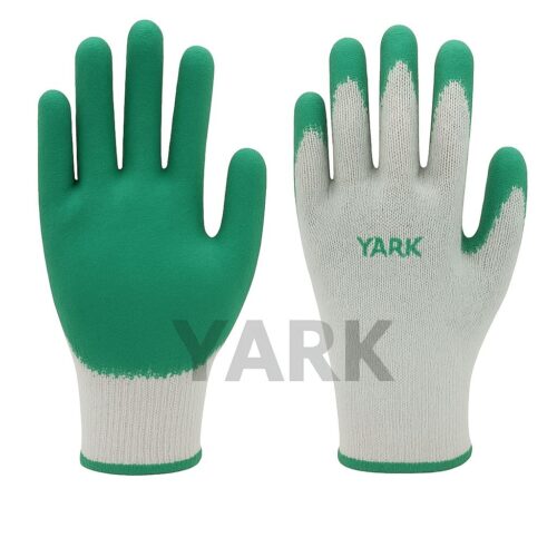 Plain Latex Green Coated Gloves