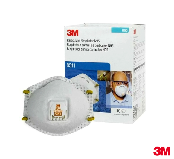3M™ 8511 Particulate Mask, N95 With Cool Flow™ Exhalation Valve, NIOSH APPROVED